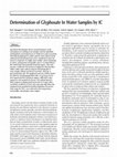 Research paper thumbnail of Determination of Glyphosate In Water Samples by IC