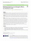 Research paper thumbnail of Nk3R blockade has sex-divergent effects on memory in mice