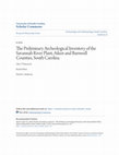 Research paper thumbnail of The Preliminary Archeological Inventory of the Savannah River Plant, Aiken and Barnwell Counties, South Carolina. Glen T. Hanson, Rachel Most and David G. Anderson. 1978. Institute of Archaeology and Anthropology, University of South Carolina, Research Manuscript Series 134.