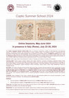 Research paper thumbnail of Coptic Summer School 2024 at the Waldensian Faculty of Theology, Rome