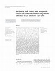 Research paper thumbnail of Incidence, risk factors and prognostic factors of acute renal failure in patients admitted to an intensive care unit