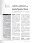 Research paper thumbnail of Perioperative glucocorticoid administration for prevention of systemic organ failure in patients undergoing esophageal resection for esophageal carcinoma