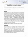 Research paper thumbnail of Condiciones de influencia en la selección de carrera de estudiantes con discapacidad de UG