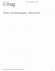 Research paper thumbnail of Review: "Plastic: An Autobiography" by Allison Cobb