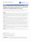 Methods and matrices: approaches to identifying miRNAs for Nasopharyngeal carcinoma Cover Page