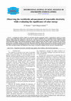 Research paper thumbnail of Observing the worldwide advancement of renewable electricity while evaluating the significance of solar energy