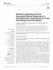 Research paper thumbnail of Editorial: Industrial and Host Associated Stress Responses in Food Microbes. Implications for Food Technology and Food Safety