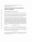 Research paper thumbnail of Variance of additive functions defined on random assemblies