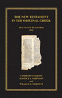 The NewTestament In the Original Greek - Byzantine Textform Cover Page