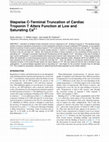 Research paper thumbnail of Stepwise C-Terminal Truncation of Cardiac Troponin T Alters Function at Low and Saturating Ca2+