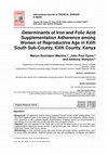 Research paper thumbnail of Determinants of Iron and Folic Acid Supplementation Adherence among Women of Reproductive Age in Kilifi South Sub-County, Kilifi County, Kenya