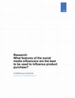 What features of the social media influencers are the best to be used to influence product purchase? Cover Page