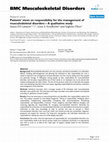 Research paper thumbnail of Patients' views on responsibility for the management of musculoskeletal disorders – A qualitative study