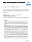 Research paper thumbnail of Responsibility for managing musculoskeletal disorders – A cross-sectional postal survey of attitudes