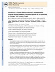 Research paper thumbnail of Adoption of a clinical pharmacogenomics implementation program during outpatient care-initial results of the University of Chicago “1,200 Patients Project”