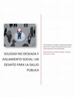 Soledad no deseada y Aislamiento Social: un desafío para la Salud Pública Cover Page