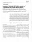 Absence of functional TLR4 impairs response of macrophages afterCandida albicansinfection Cover Page