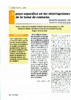 Research paper thumbnail of Apoyo específico en las interrupciones de la toma de contacto