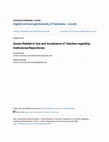 Research paper thumbnail of Issues Related to Use and Acceptance of Teachers regarding Institutional Repositories