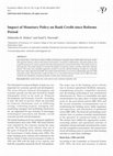 Research paper thumbnail of Impact of Monetary Policy on Bank Credit since Reforms Period