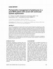 Perioperative management of poly-trauma in a postmitral valve replacement patient with severe left ventricular systolic dysfunction Cover Page