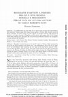 Research paper thumbnail of Biografie d’artisti a Firenze fra XV e XVII secolo: modelli e precedenti per le "Vite de’ pittori antichi" di Carlo Roberto Dati