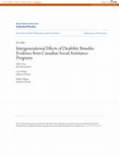 Intergenerational Effects of Disability Benefits - Evidence from Canadian Social Assistance Programs Cover Page