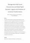 Research paper thumbnail of Managerialism With Soviet Characteristics and Global Higher Education: Legacies and Paradoxes of University Transformations