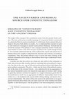 Research paper thumbnail of The Ancient (Greek and Roman) Sources for Constitutionalism