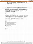 Research paper thumbnail of A poverty-reduction oriented perspective to small business development in South Africa: A human capabilities approach