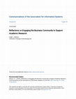 Research paper thumbnail of Watson, Reflections on Engaging the Business Community to Support Academic Research, CAIS