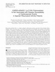 CARD8 rs2043211 (p.C10X) Polymorphism Is Not Associated with Disease Susceptibility or Cardiovascular Events in Spanish Rheumatoid Arthritis Patients Cover Page