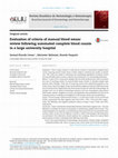 Evaluation of criteria of manual blood smear review following automated complete blood counts in a large university hospital Cover Page