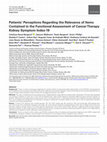 Research paper thumbnail of Patients’ Perceptions Regarding the Relevance of Items Contained in the Functional Assessment of Cancer Therapy Kidney Symptom Index-19