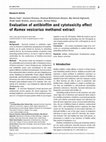 Research paper thumbnail of Evaluation of antibiofilm and cytotoxicity effect of Rumex vesicarius methanol extract