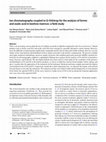 Research paper thumbnail of Ion chromatography coupled to Q-Orbitrap for the analysis of formic and oxalic acid in beehive matrices: a field study