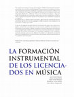 La Formación Instrumental de los Licenciados en Música Cover Page