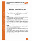 Research paper thumbnail of Theoretical and Empirical Researches in Urban Management Cercetri practice si teoretice în Managementul Urban SUSTAINABLE DEVELOPMENT PRINCIPLES PRINCIPIILE DEZVOLTRII DURABILE