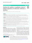 Research paper thumbnail of Quitting the quitline: a qualitative study of patient experience of electronic referrals to quitlines