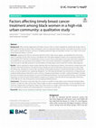 Research paper thumbnail of Factors affecting timely breast cancer treatment among black women in a high-risk urban community: a qualitative study