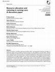 Resource allocation and rationing in nursing care: A discussion paper Cover Page