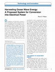 Harvesting Ocean Wave Energy: A Proposed System for Conversion Into Electrical Power Cover Page