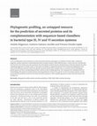 Research paper thumbnail of Phylogenetic profiling, an untapped resource for the prediction of secreted proteins and its complementation with sequence-based classifiers in bacterial type III, IV and VI secretion systems