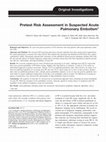 Pretest Risk Assessment in Suspected Acute Pulmonary Embolism Cover Page