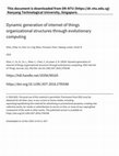 Dynamic Generation of Internet of Things Organizational Structures Through Evolutionary Computing Cover Page