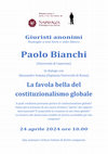 La favola bella del costituzionalismo globale, Roma 24 aprile 2024 Cover Page