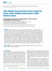 Fully Adaptive Recurrent Neuro-Fuzzy Control for Power System Stability Enhancement in Multi Machine System Cover Page