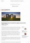 Stonehenge: how we revealed the original source of the biggest stones Cover Page