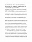 Research paper thumbnail of Beyond Cold-War Mythology and Reifications: An Appraisal of The Object of Labor