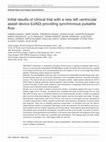 Research paper thumbnail of Initial Results of Clinical Trial with a New Left Ventricular Assist Device (LVAD) Providing Synchronous Pulsatile Flow